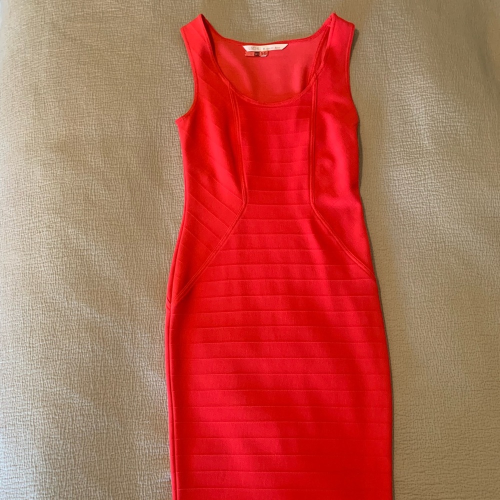 Rachel Roy Orange Bodycon Dress Size Small